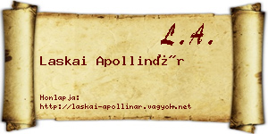 Laskai Apollinár névjegykártya